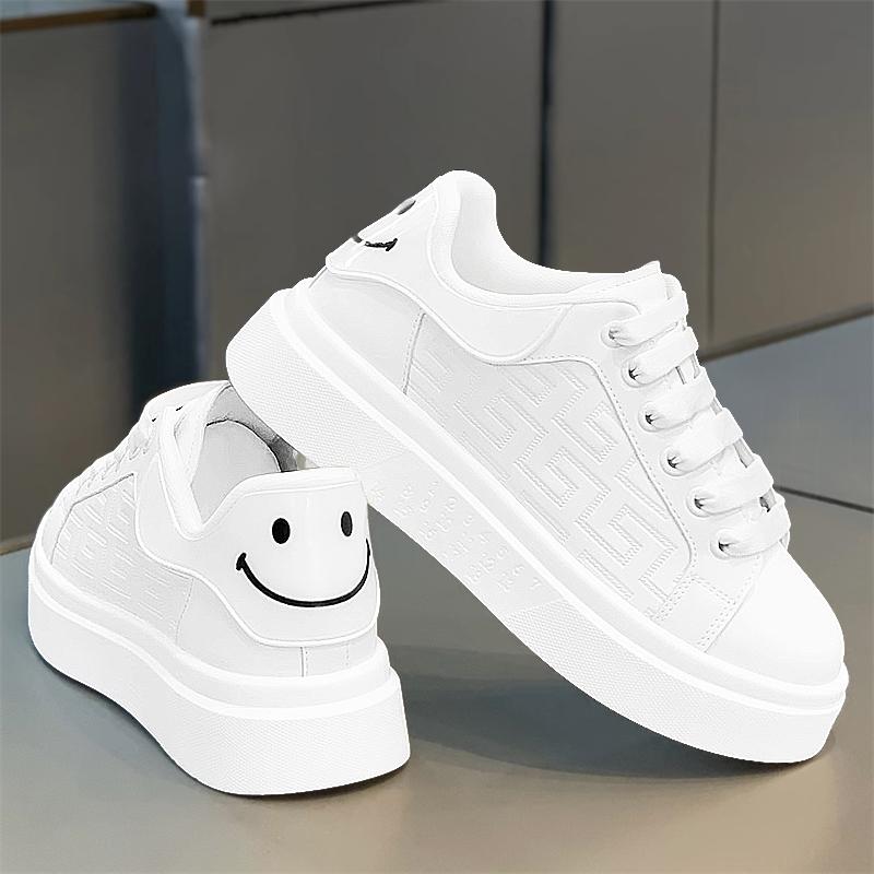 

Spring sports and leisure platform white board shoes student feeling white smile trendy shoes 39 standard athletic fit белый