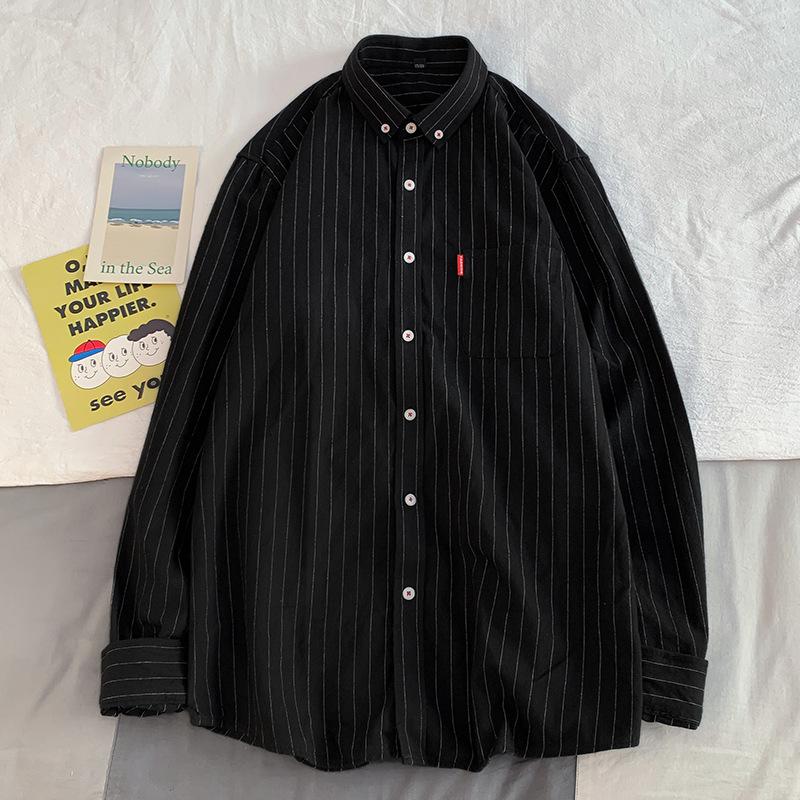 Men's Striped Shirt Men's Long Sleeve Autumn Slim-Fit Shirt