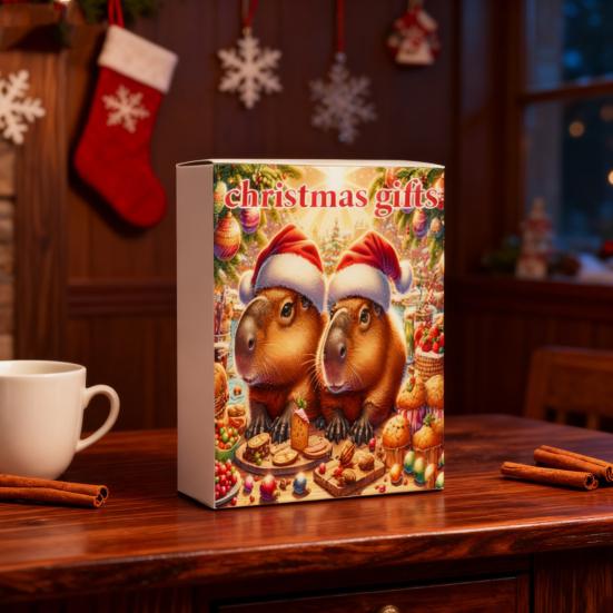 Capybara Advent Calendar Christmas 2D Capybara Decorations 24 Day Countdown To Christmas Calendar for Tree Car Wall Home Festive Holiday Decor