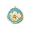 1PC 304 Stainless Steel Pendants 18K Gold Plated Multicolor Flower Natural Scenery Printed Charms for DY Necklace Jewelry Making