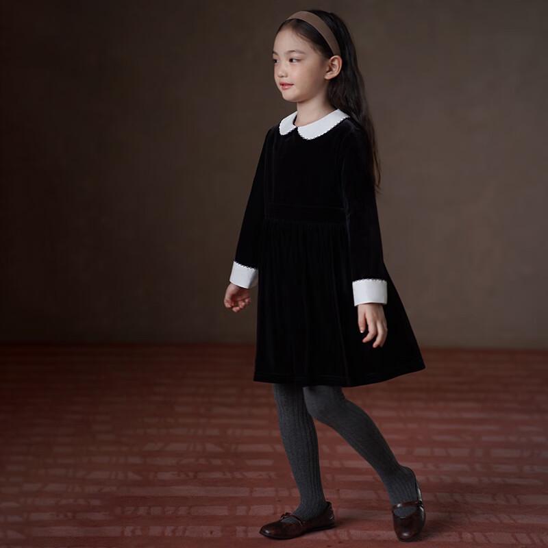 Hacikis Girls' Velvet School Style Party Dress