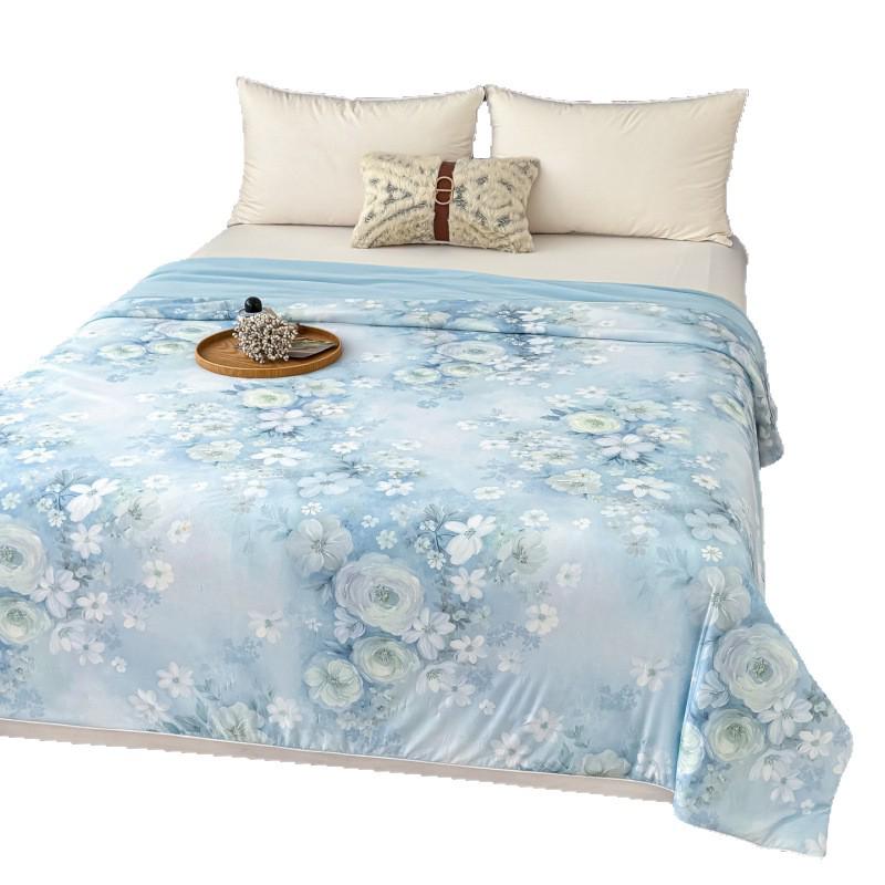 Summer Silk Quilt: Digital Print Floral Air Conditioning Comforter
