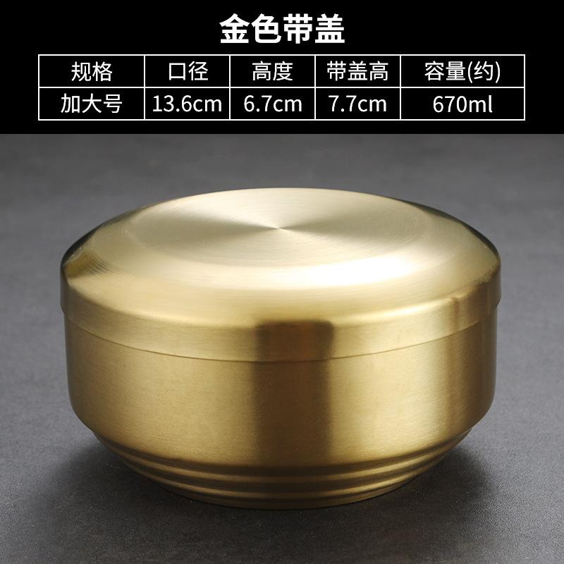 

Двухслойные миски из нержавеющей стали 304 с крышкой, изолированная миска для рисового супа, лапши, корейская посуда, толстые детские школьные столовые принадлежности