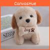 Cute Sitting Dog Plush Toy With Bone Decor And Letter Embroidery For Gift Kids