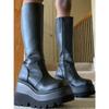 Mode 2024 Neue Mode Plateau Damen Kampf Winterabsätze Qualität Lang Oberschenkelhoch Reißverschluss Kniehoch Stiefel Botas Mujer Plateauschuhe