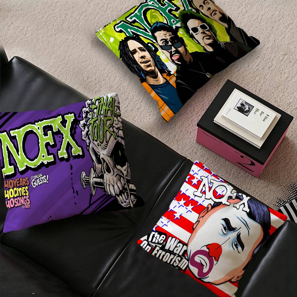 Rock band N-NOFX Retro Cushion Cover Pillowcase Upholstery Sofa Throw Pillow Home Decor Pillowcas