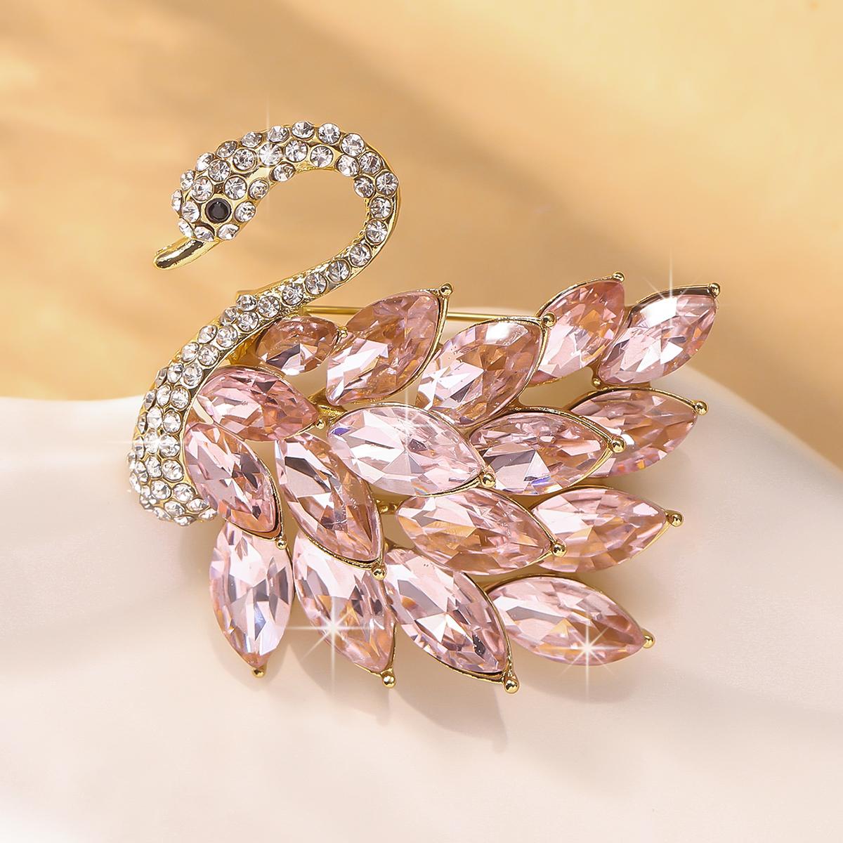 

Elegant Crystal Swan Brooch for Women and Girls - Sparkling Rhinestone Animal Pin-804014