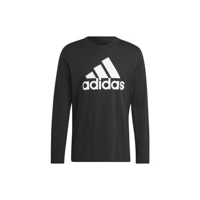 Round Neck Pullover Long Sleeve T-Shirt With Front Logo Print Men Tops Black IC9308