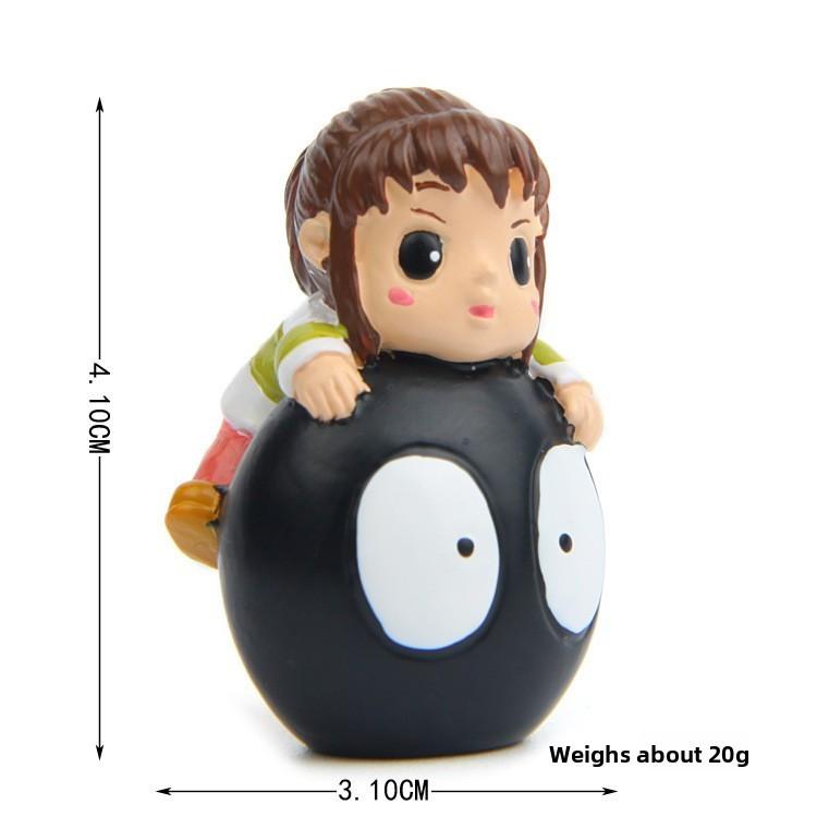 My Resin Neighbor Totoro Figurine Holding Lotus Leaf Design For Tabletop Gift