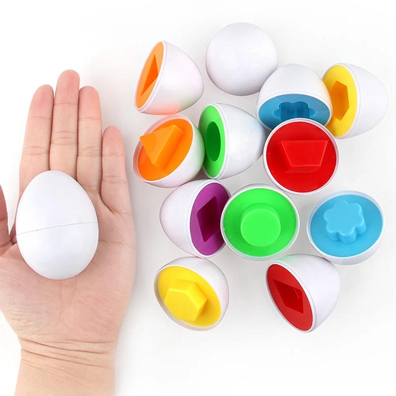 Dětské Montessori senzorické hračky, tvary, barvy, dopravní vejce, párovací hry, vzdělávací hračky pro děti, předškolní učební pomůcky
