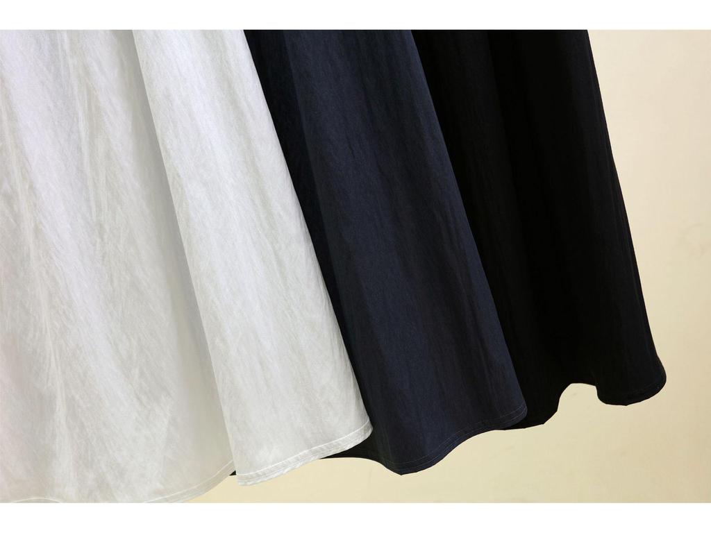 Women's High Waist Summer A-Line Maxi Skirt - Solid Color, Loose Fit