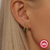 925 Sterling Sølv 1 Par Trendy Star Cubic Zirconia Huggie Hoop øredobber 18K gullbelagt brusk Piercing øredobber