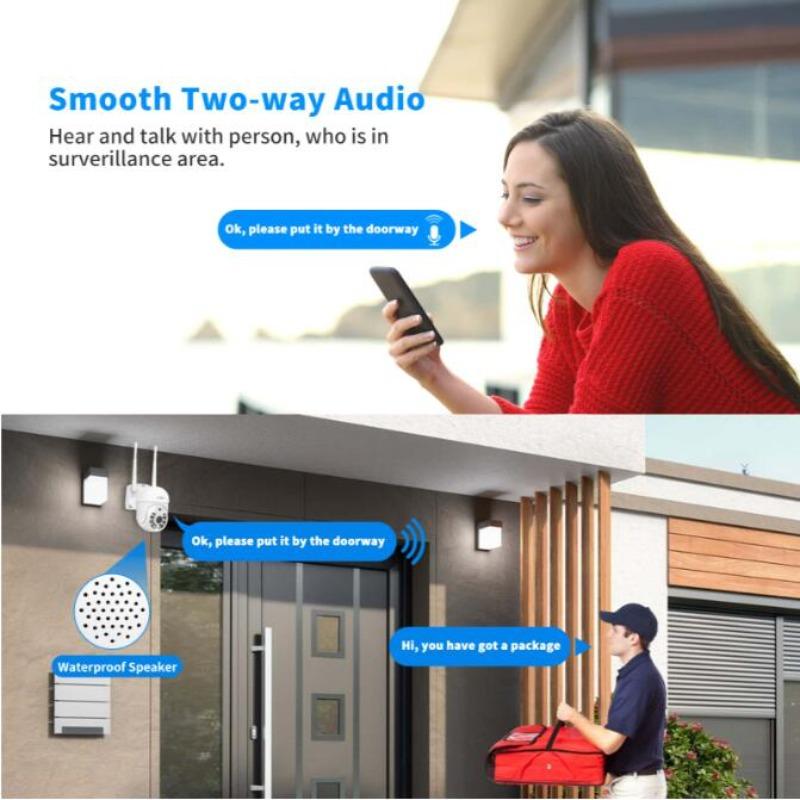 5MP PTZ 360 Degree View Security Camera Outdoor With IP66 Waterproof Full Color Night Vision