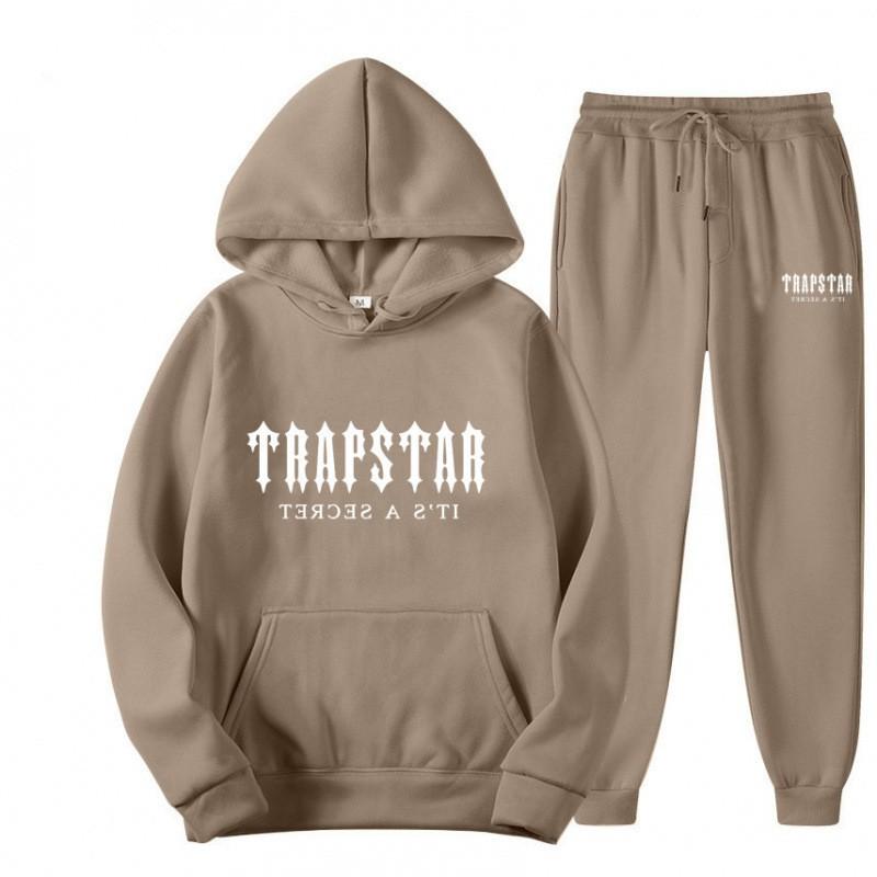 TRAPSTAR Print Womens Tracksuit Fleece Hoodie Set Loose Casual Streetwear