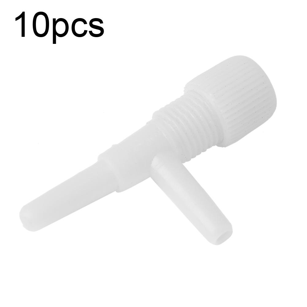 10Pcs Plastic Aquarium Fish 3 Way Pump Control Valves (White)