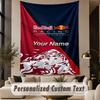Custom Text Tapestry Red Bull Racing Print Wall Tapestry Indoor Living Room Wall Decor