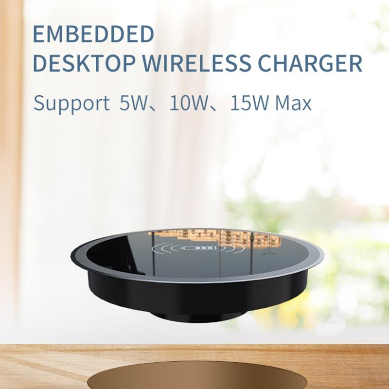 Desk Embedded Wireless Charger for 13 12 for Galaxy Counter Desktop Bedside Table Furniture Office Smartphone Charger