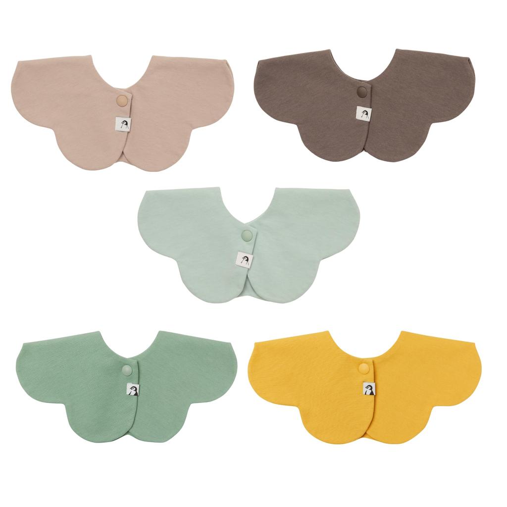 Konny Bib Set of 5 Baby Bibs Rolling Absorbent and Quick Drying Simple for Girls and Boys Baby Coordination Baby Shower Gift Stylish Present Bib