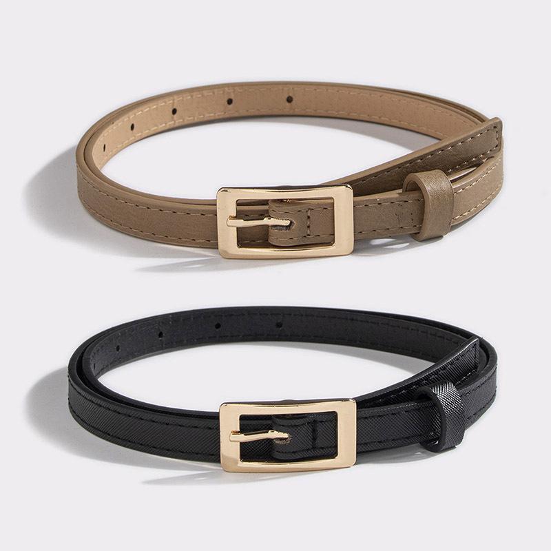

Женский костюмный ремень Простой Универсальный Базовый Ремень с квадратной пряжкой Набор из двух предметов Ремень для женской одежды Женский ремень