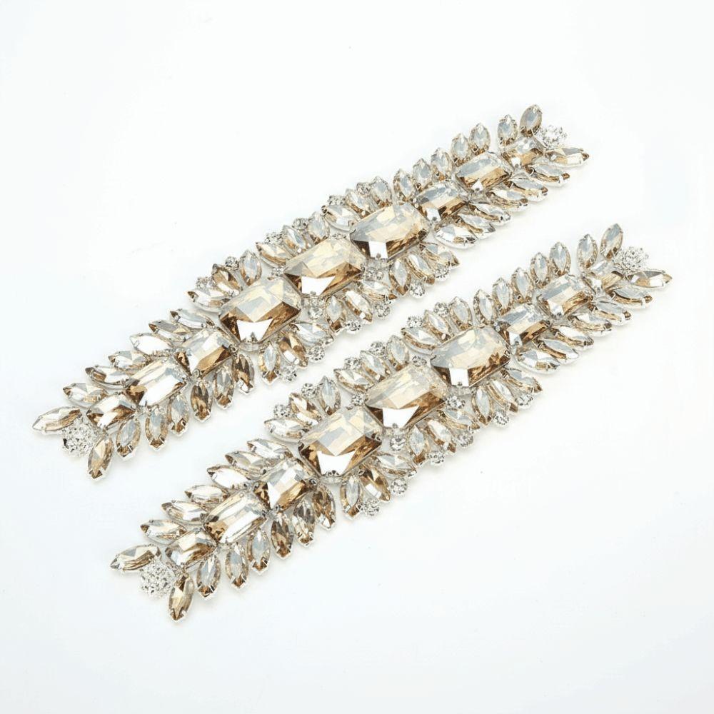 2pcs Close Chain Rhinestone Chain Trim Rhinestones Trims Sparkly Rhinestone Applique Clothing DIY