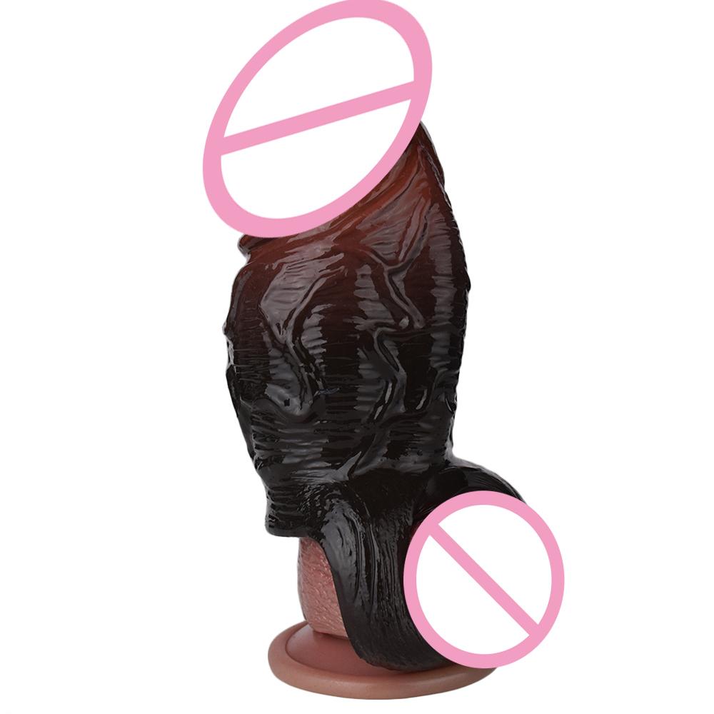 SXXY Two Colors Thick Realistic Penis Sleeve With Openwork Design Silicone Wearable Dick Sheath For Men Cock Enlargement Sexshop