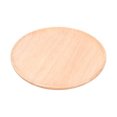 Rubber Wood Dinner Plate Round Tea Serving Tray Fruit Snack Tray Food Storage Plate27cm