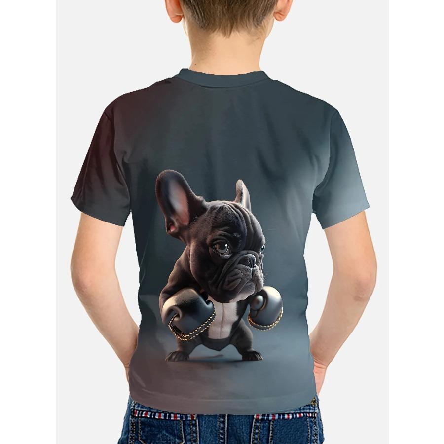 Intressant djur 3D-utskrift Pojkar Kreativ T-shirt Fritidskläder Kortärmade toppar för barn T-shirt Pojkar Flickor Kläder Sommarkläder
