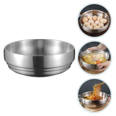 Double Ramen Bowl Noodle Kitchen Gadget Stainless Steel Soup Food Glass Salad Household Storage