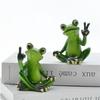 2Pcs Creative Resin Funny Frog Figurines Interior Home Decor Accessories Office Tabletop Personalized Ornaments Gift Present