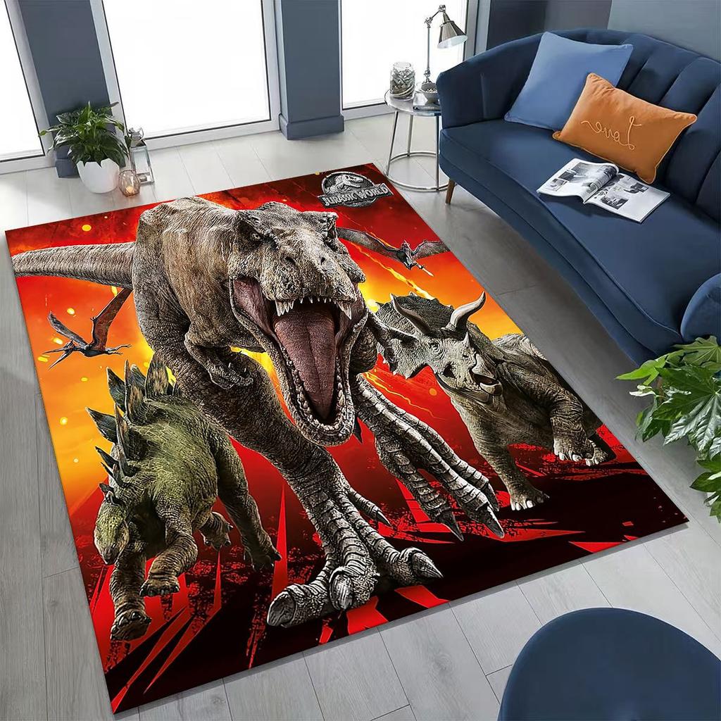Classic Jurassic Park Dinosaur Movie Tyrannosaurus Rex Rug for Bedroom Living Room Sofa Home Doormat Decor,Non-slip Floor Mat