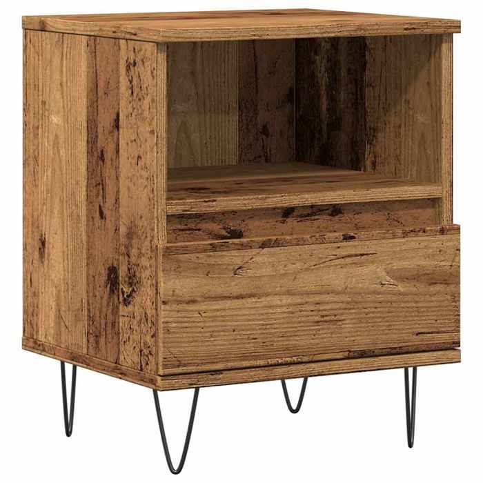 VidaXL Bedside Table Old Wood 40x35x50 Cm Engineered Wood, Side Table, Bedside Cabinet, Side Table for the 857358