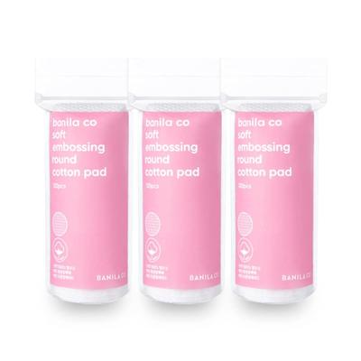 Soft Embossing Round Cotton Pad Set (120 Sheets*3)