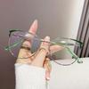 Blue Light Blocking Glasses Women Oversized Eyeglasses Clear Cat Eye Computer Myopia Glasses Safety Eyewear Alloy Spectacles -2