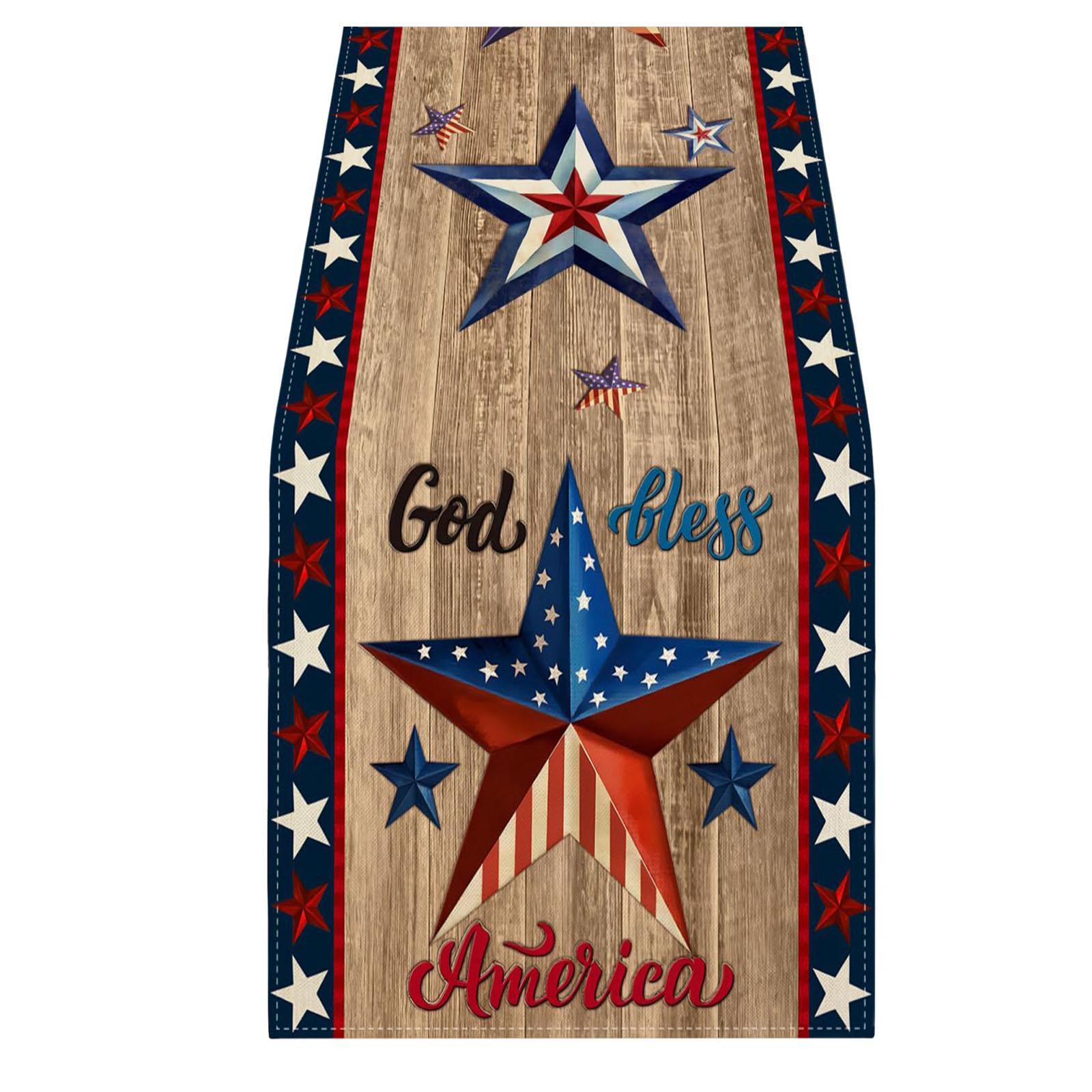 

Patriotic Memorial Day Table Decor Patriotic Holiday Theme God Bless America Table Runner for Home Kitchen Holiday Party Decor верблюд