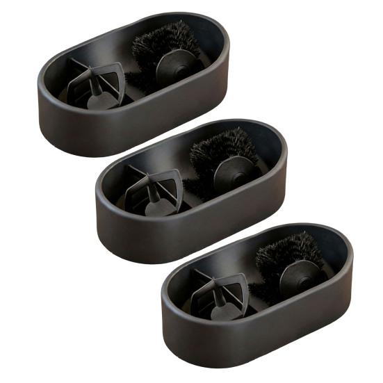 Limpiador Eléctrico Automático de Portafiltro Acero Inoxidable Estación de Limpieza de Mango de Espresso con Cepillo y Bandeja para Posos Universal