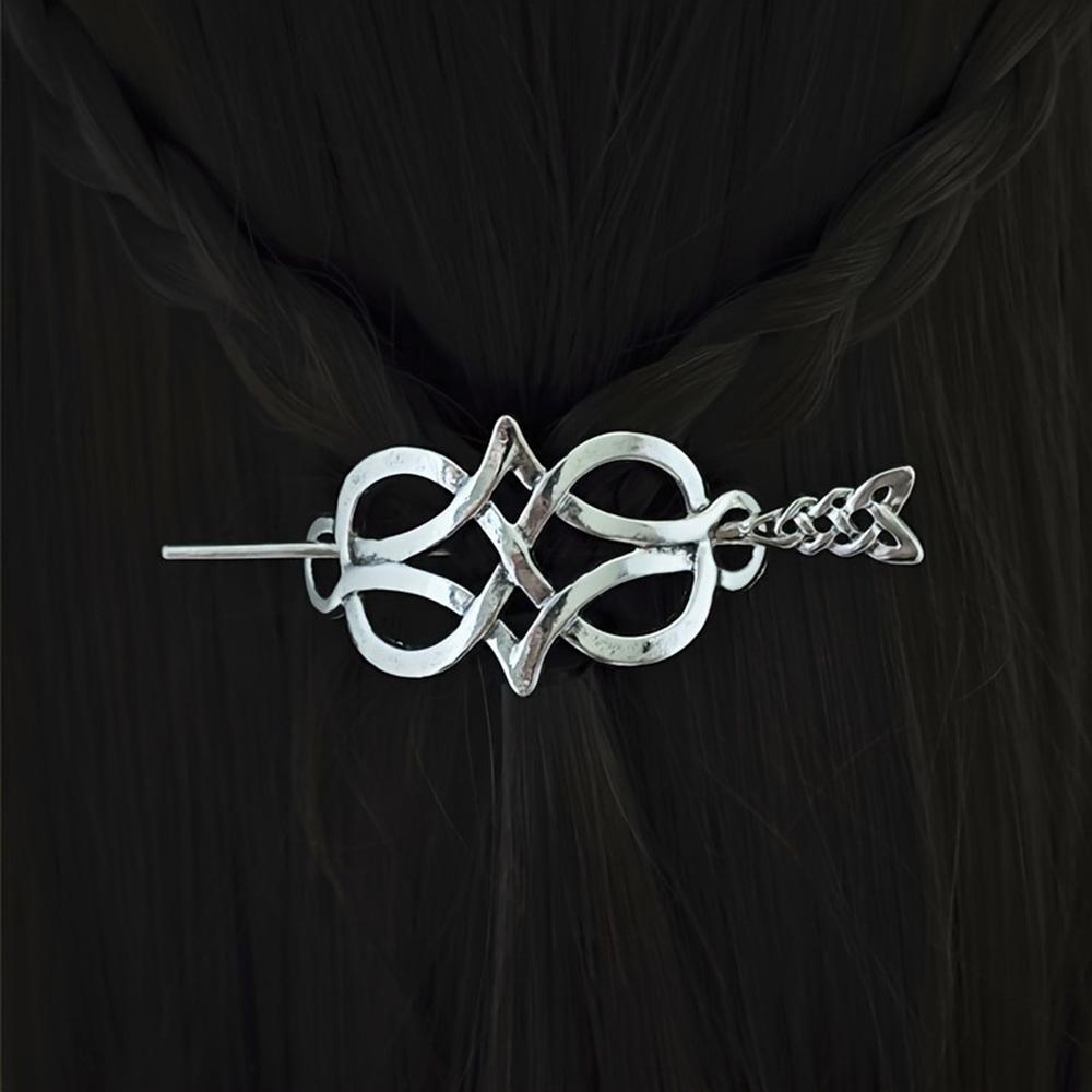1 Stück Keltische Haarspange Retro Minimalistisch Wikinger Stil Täglicher Feiertags-Look Nordische Rune für Hexen Frauen Schiebe-Haarschmuck Haarnadel