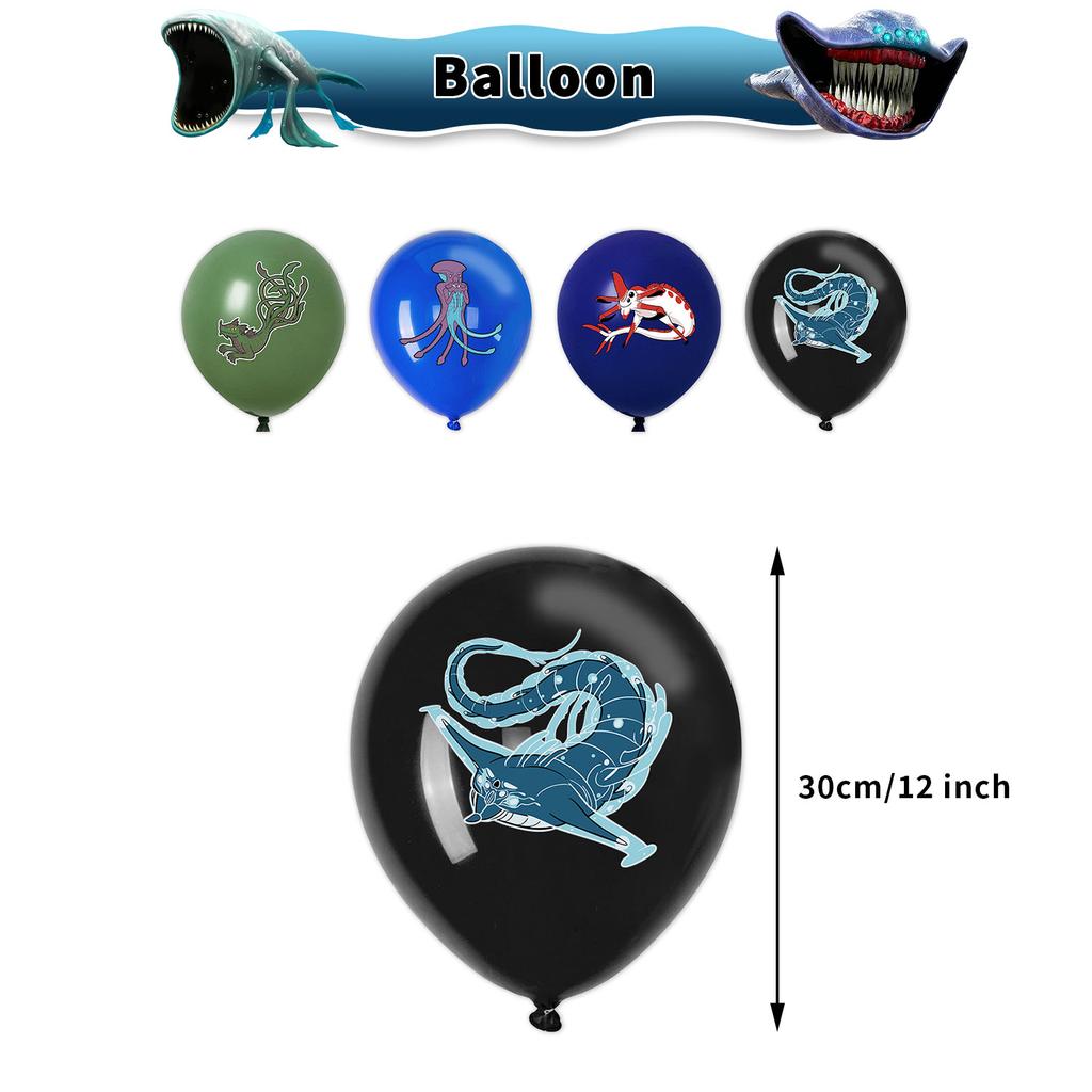 Bloop Sea Monster Birthday Party Decorations Gran Maja Subnautica Party Decorations Banner Cake Topper Cupcake Toppers Ballons