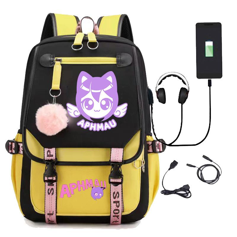 Backpack Casual Men S And Women S Aphmau Student School Bag Trend Computer Backpack Usb Charging one size