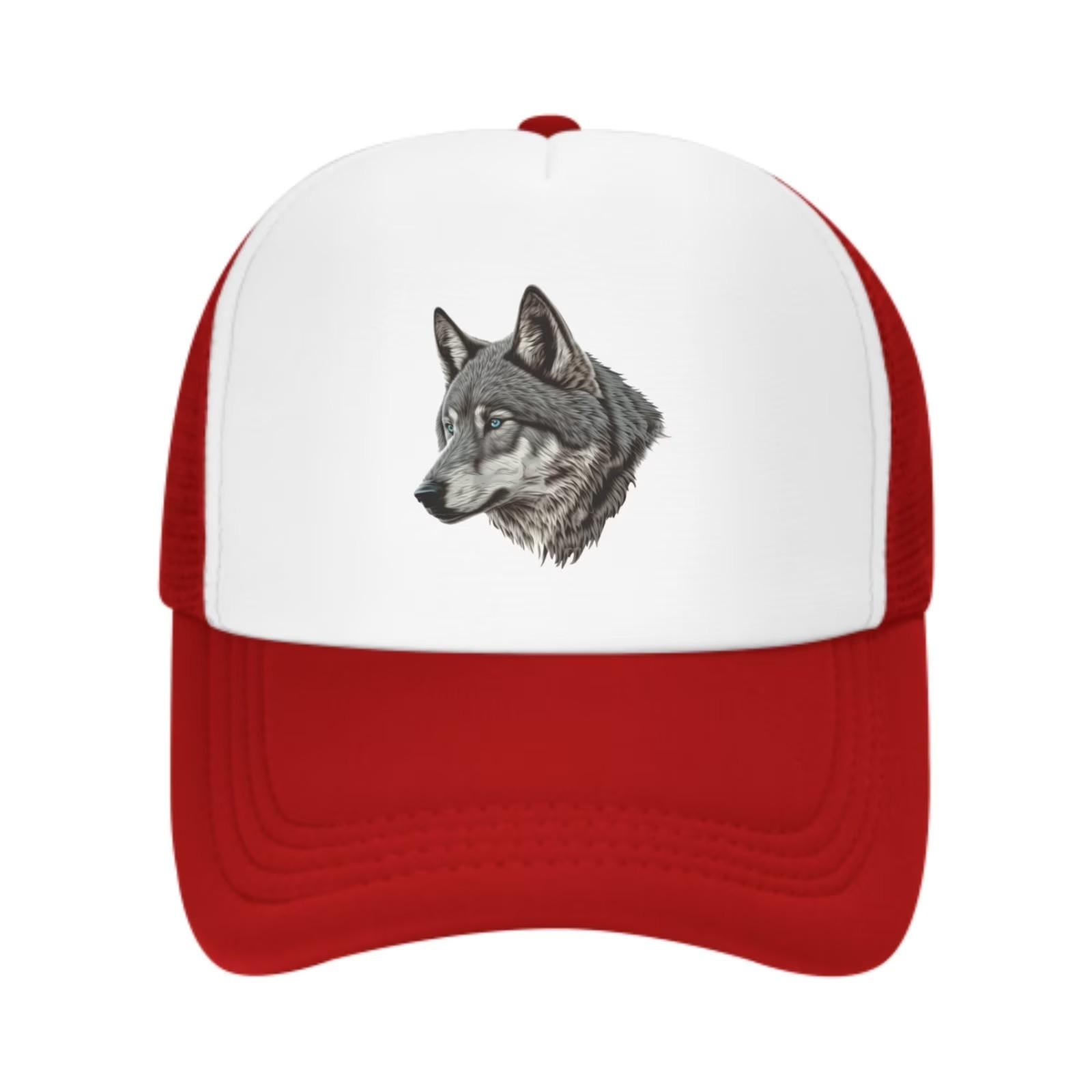 Orange Mushroom Print Trucker Hat Unisex Polyester Mesh Baseball Cap Adjustable Summer Cap One Size