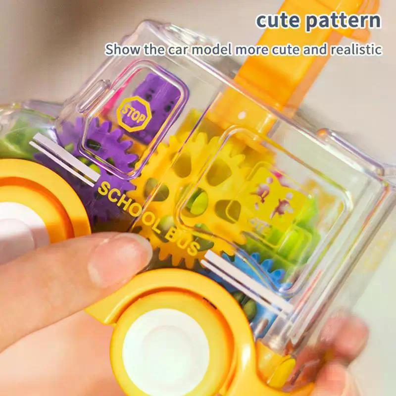 1/3Pcs Inertia Rebound Car Baby Toy Cartoon Press Gear Car Toy Lnertia Pull-back Transparent Car Birthday Gifts For Kids