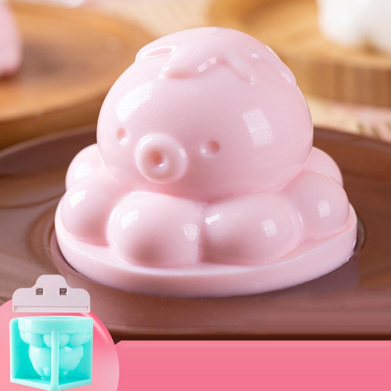 Lucky Pig Milk Pudding Silicone Mold Custard Mold Cute Cartoon Jelly Cake Cake Mold Cake Decoration Baking Bakery Tool