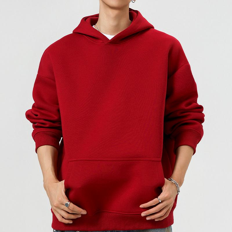 Herbst Winter Herren Einfarbig Hoodies Mode Herren Lässige Sweatshirts Herren Harajuku Warm Übergroß Hip Hop Streetwear Pullover