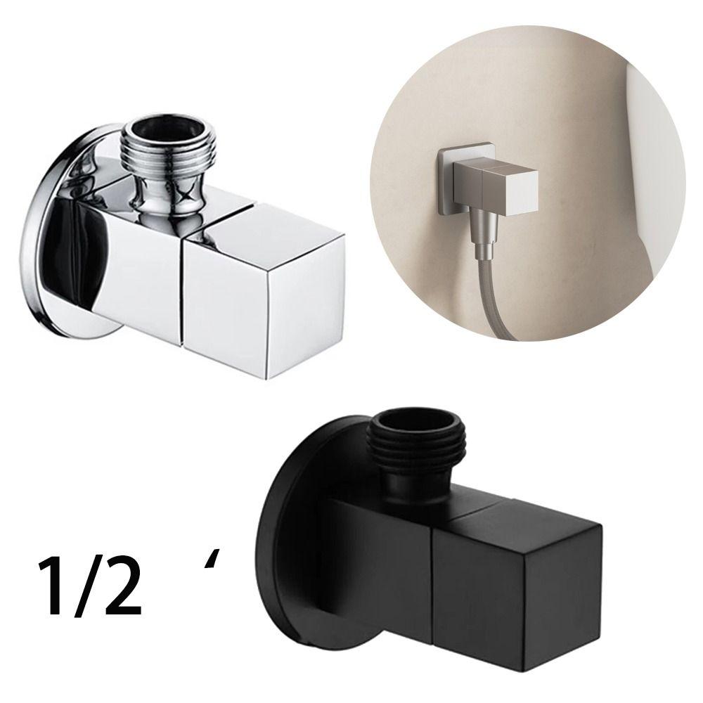 Solid Brass Angle Valve Silver/Black Toilet Angle Valve Durable Filling Valve Home Improvement