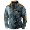Spring Autumn Men Clothes Long Sleeve 3D Digital Print 100% Polyester Elastic and Suitable for Sports and Casual Wear