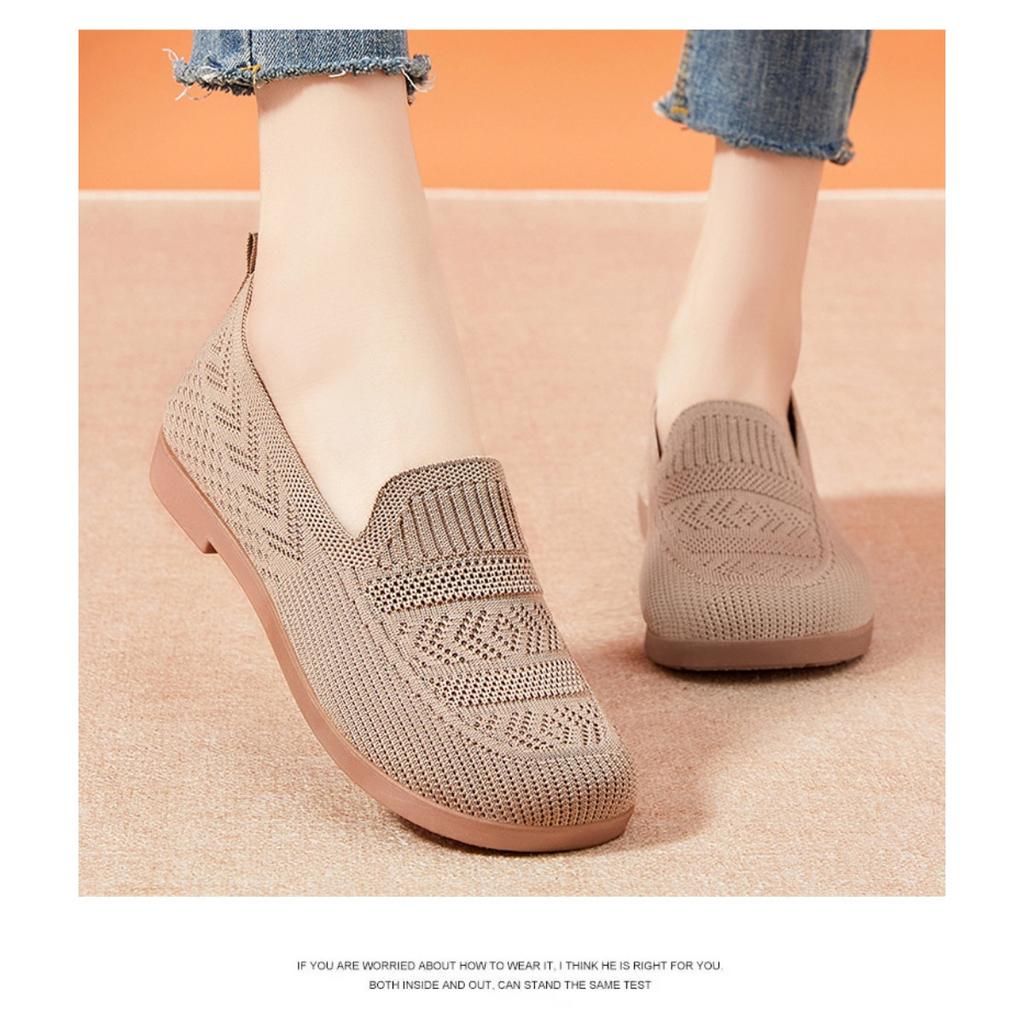 Summer Cloth Shoes, Women's Mesh Shoes, Breathable Flat Bottom, Lightweight, One Foot, Hollow Mesh Shoes