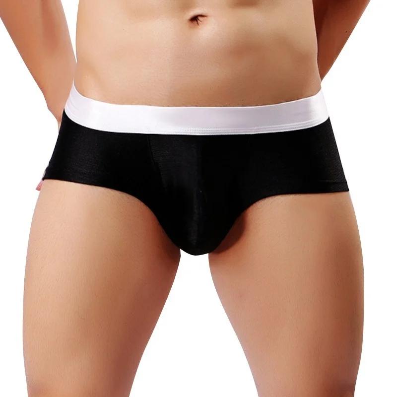 Men's Underwear Fashion Men Bright Briefs Male Sexy High Fork Silky Brief Shorts Man Gay Underwear Panties