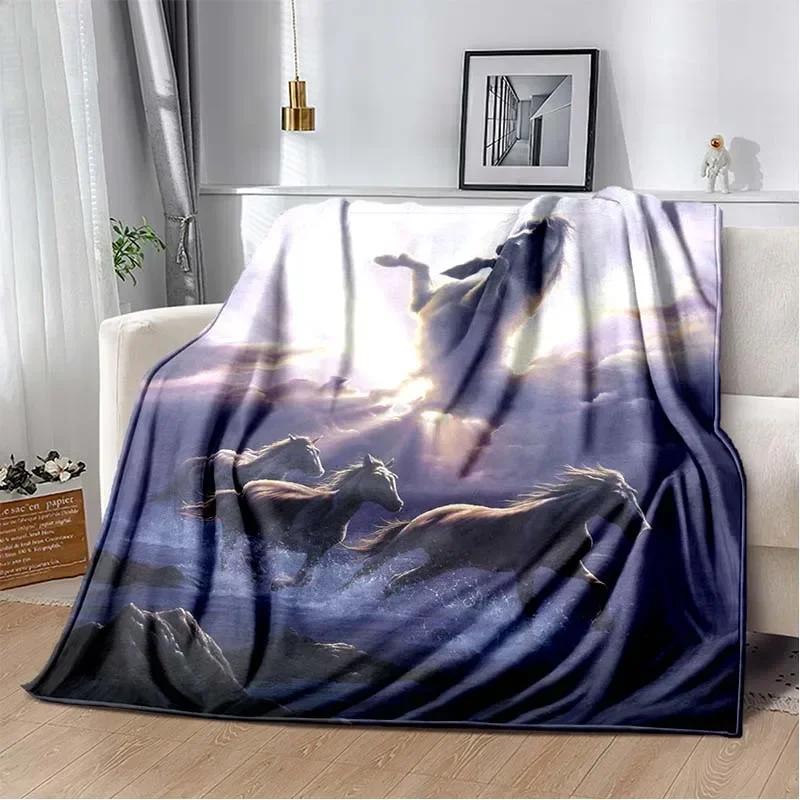 3D Print Cartoon Pentium Horse Flannel Blanket,Multi-purpose Holiday Gift Blanket Warm And Soft Blankets All Seasons