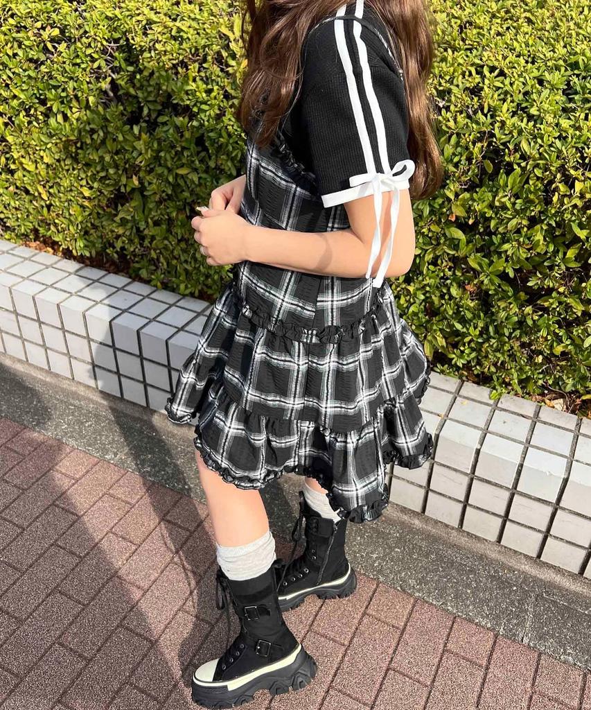 [WEGO] WC Frill Check Camisole Dress Women's F Black