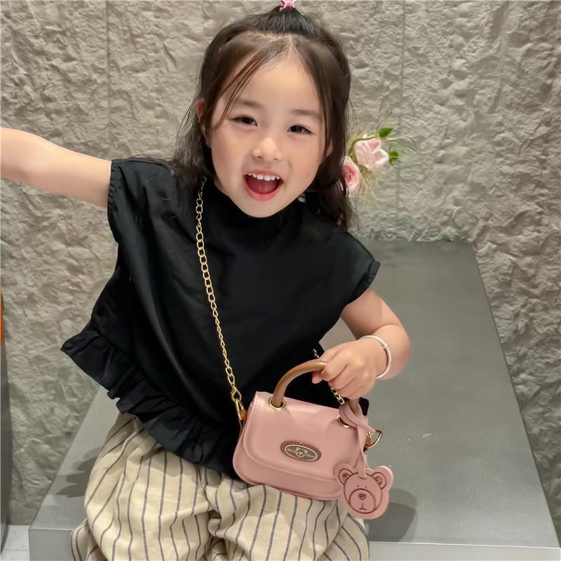 Adorable Korean Style Cartoon Bear Mini Handbag For Kids With Cute Pu Design