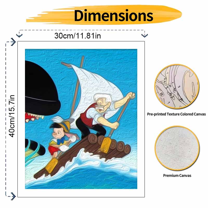 Disney Pinocchio oil painting painting art kit handmade diy home decorations